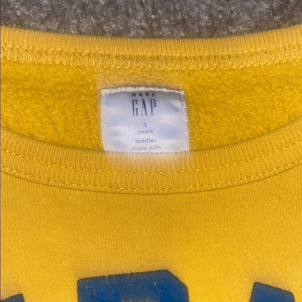 GAP Yellow Sweatshirt with Blue Print - Picture 3 of 3